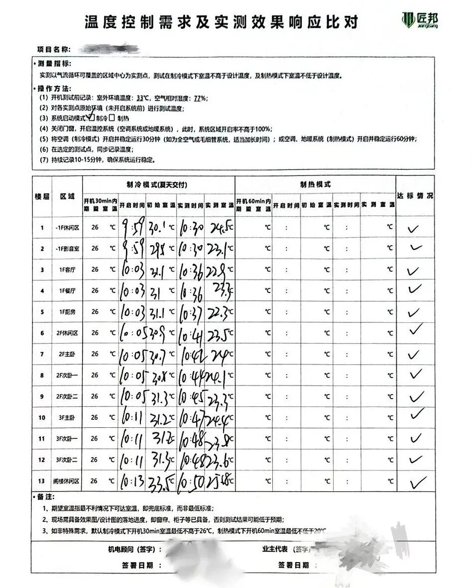 业主签字验收单